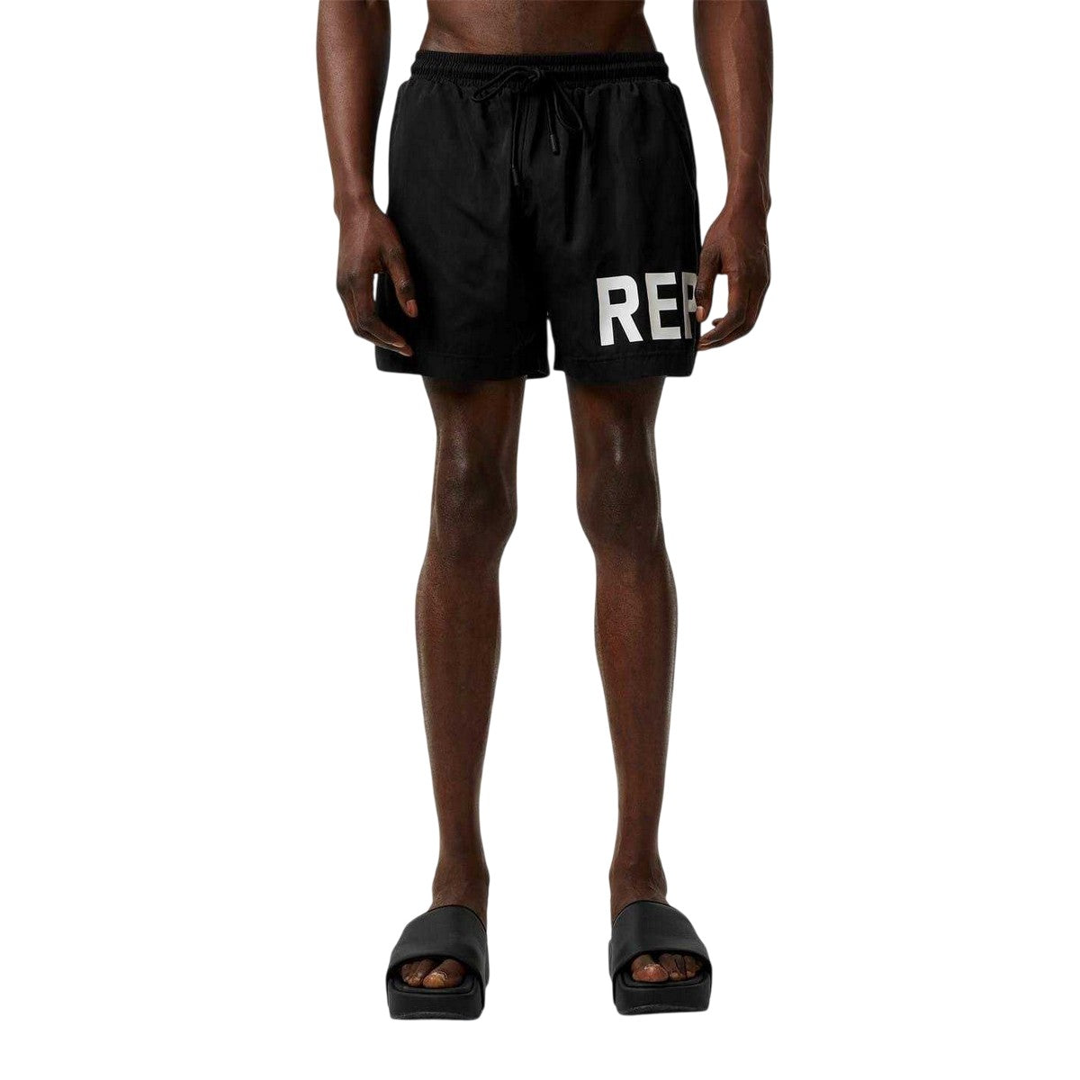 Black - Lifestyle - Replay Mens Text Logo Polyester Swim Shorts