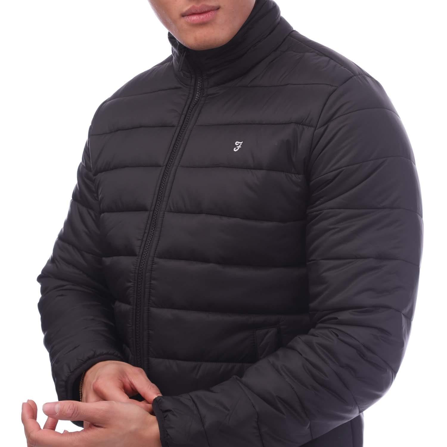 Black - Side - Farah Mens Samson Padded Jacket