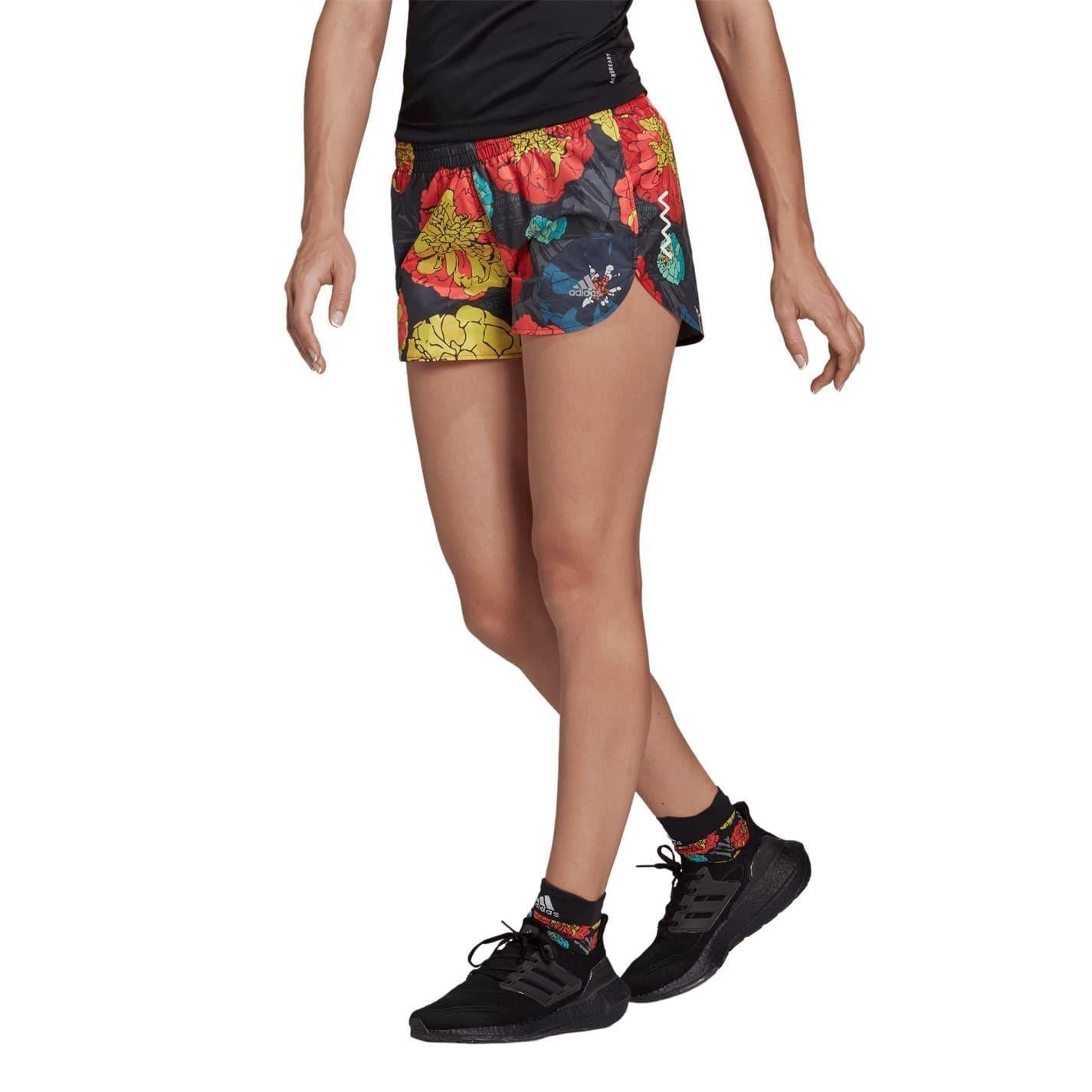 Black - Lifestyle - Adidas Womens-Ladies Floral Pattern Shorts