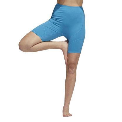 Blue - Side - Adidas Womens-Ladies Fitness Shorts