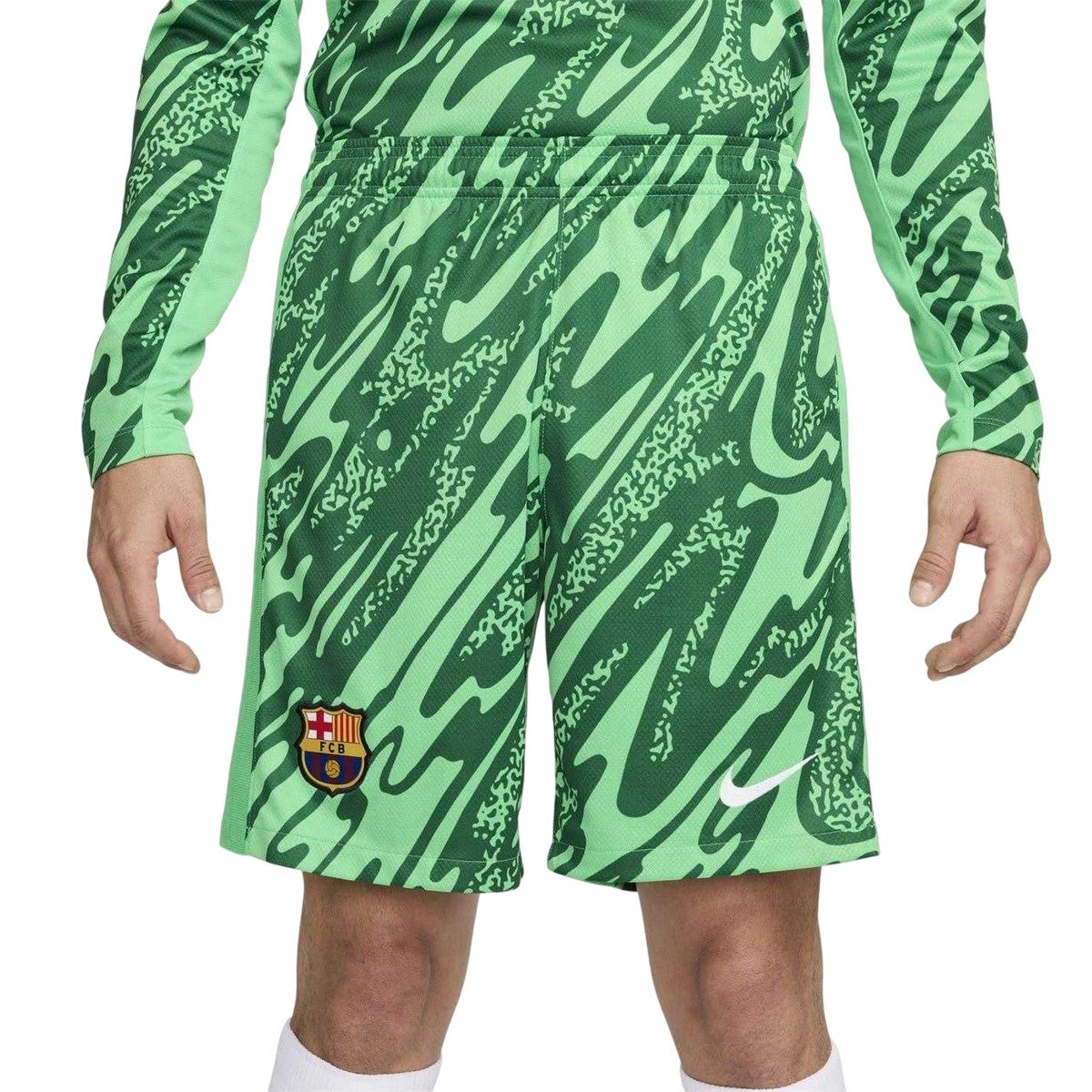 Green - Front - FC Barcelona Mens Barcelona Home Goalkeeper Goalkeeper Shorts