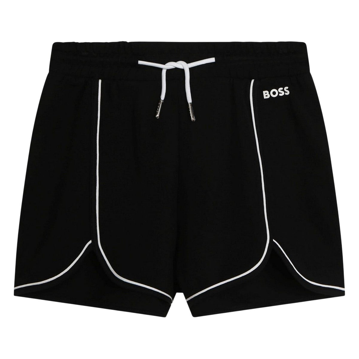 Black - Front - Boss Childrens-Kids Logo Sweat Shorts