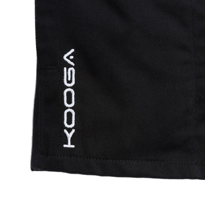 Black - Side - KooGa Childrens-Kids Cotton Rugby Shorts