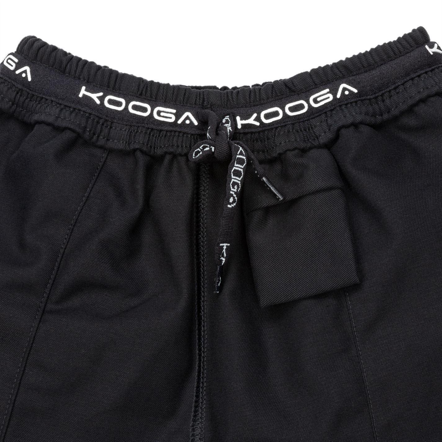 Black - Pack Shot - KooGa Childrens-Kids Cotton Rugby Shorts