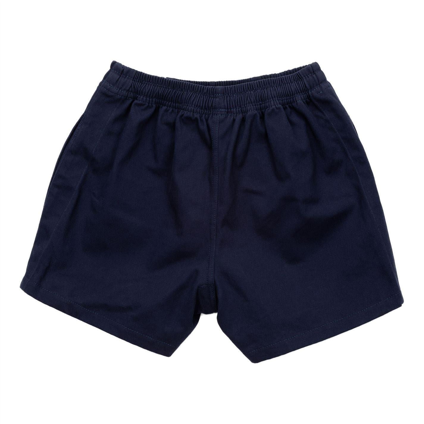 Navy - Back - KooGa Childrens-Kids Cotton Rugby Shorts