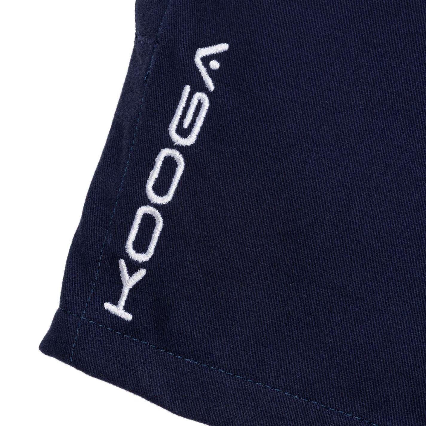 Navy - Side - KooGa Childrens-Kids Cotton Rugby Shorts