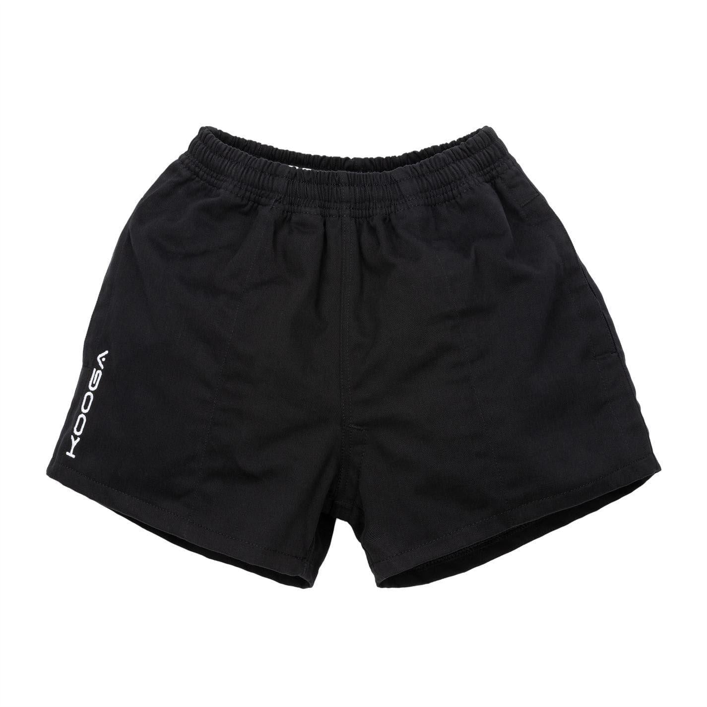 Black - Front - KooGa Childrens-Kids Cotton Rugby Shorts
