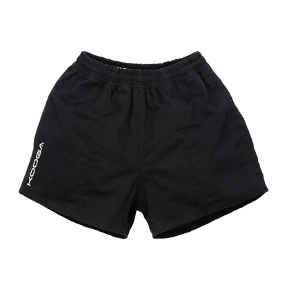 Black - Front - KooGa Childrens-Kids Cotton Rugby Shorts