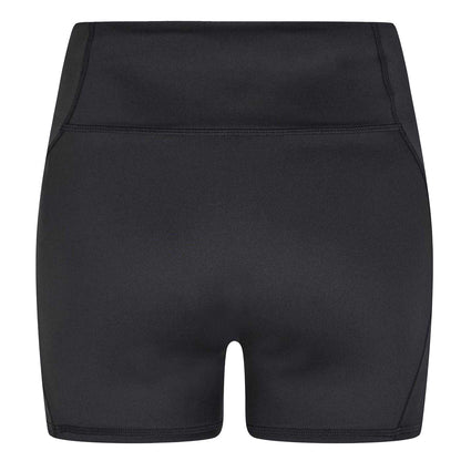Black - Back - Everlast Womens-Ladies Logo Workout Compression Shorts