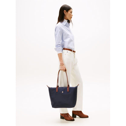 Space Blue - Back - Tommy Hilfiger Popette Monogram Nylon Tote Bag