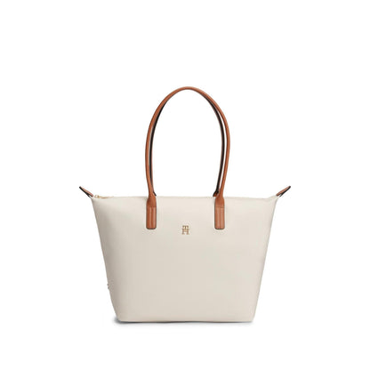 Soft Cream - Front - Tommy Hilfiger Popette Monogram Nylon Tote Bag