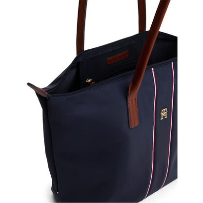 Navy Blue - Side - Tommy Hilfiger Popette Monogram Nylon Tote Bag