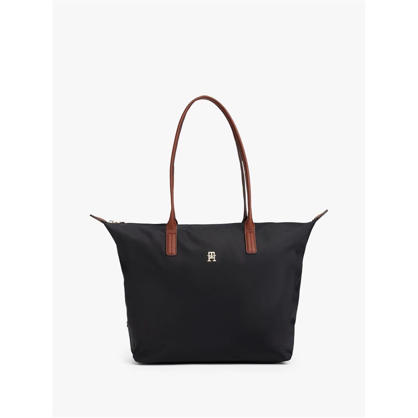 Black - Front - Tommy Hilfiger Popette Monogram Nylon Tote Bag
