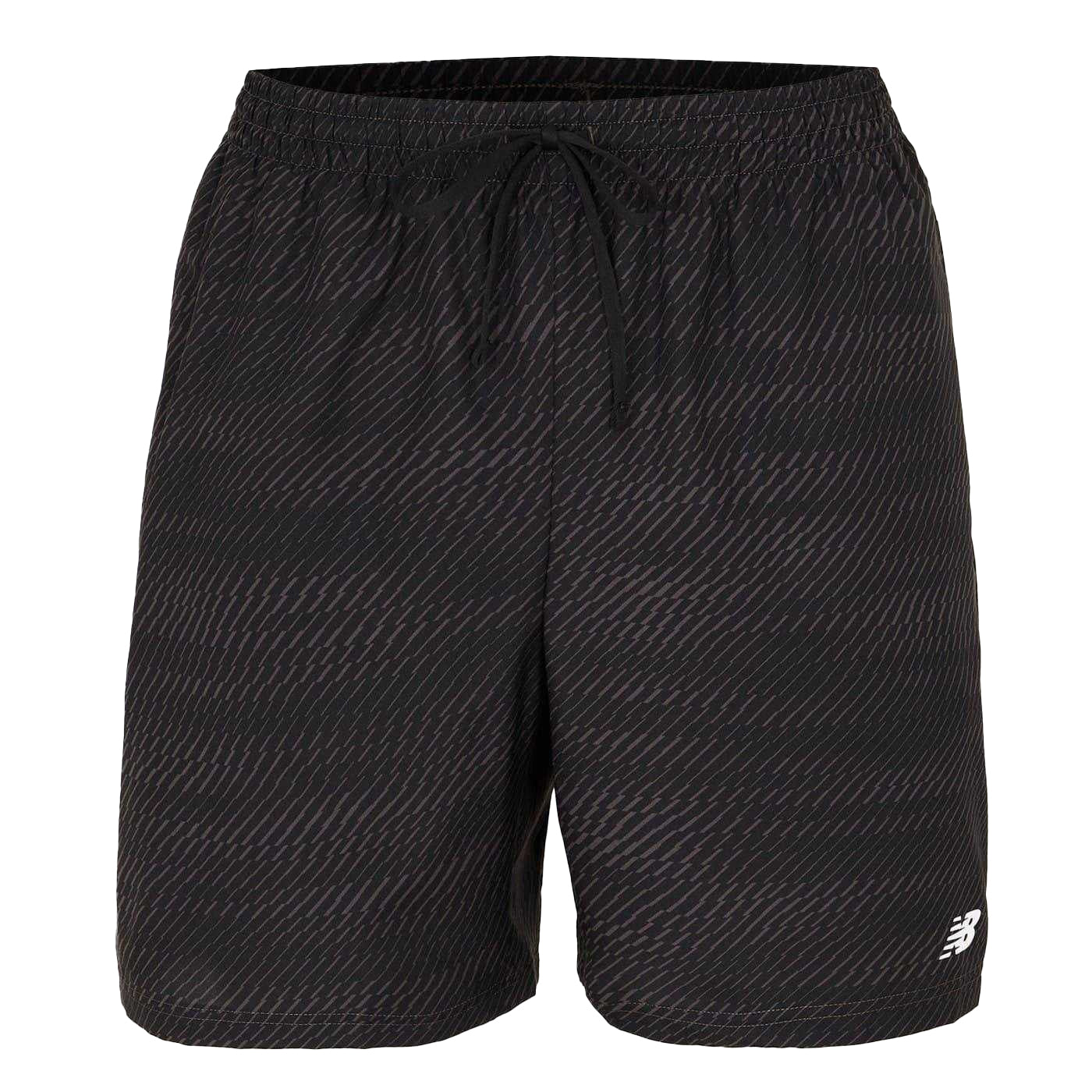 Black Print - Front - New Balance Mens Elasticated Waist Running Shorts