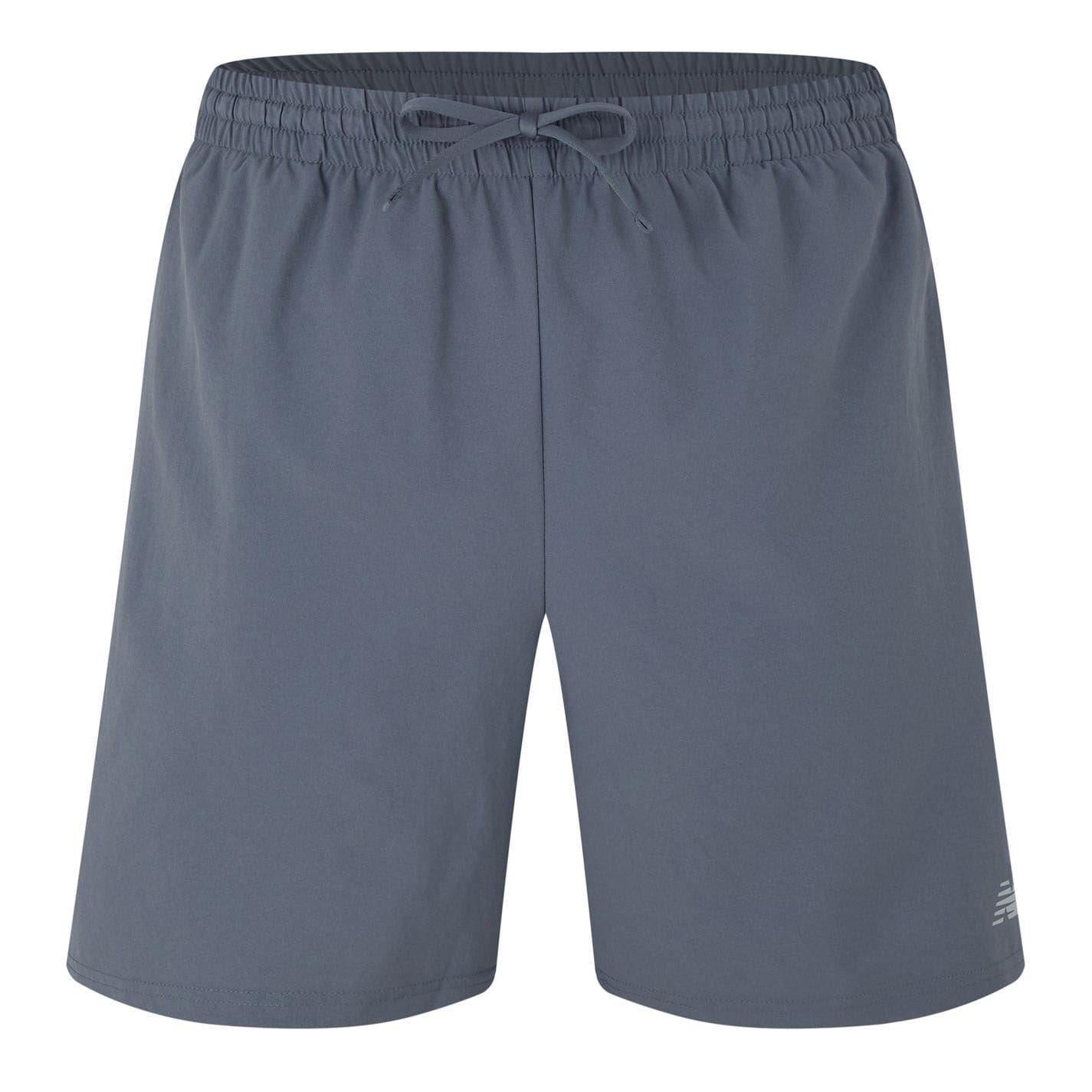Grey - Front - New Balance Mens Elasticated Waist Running Shorts