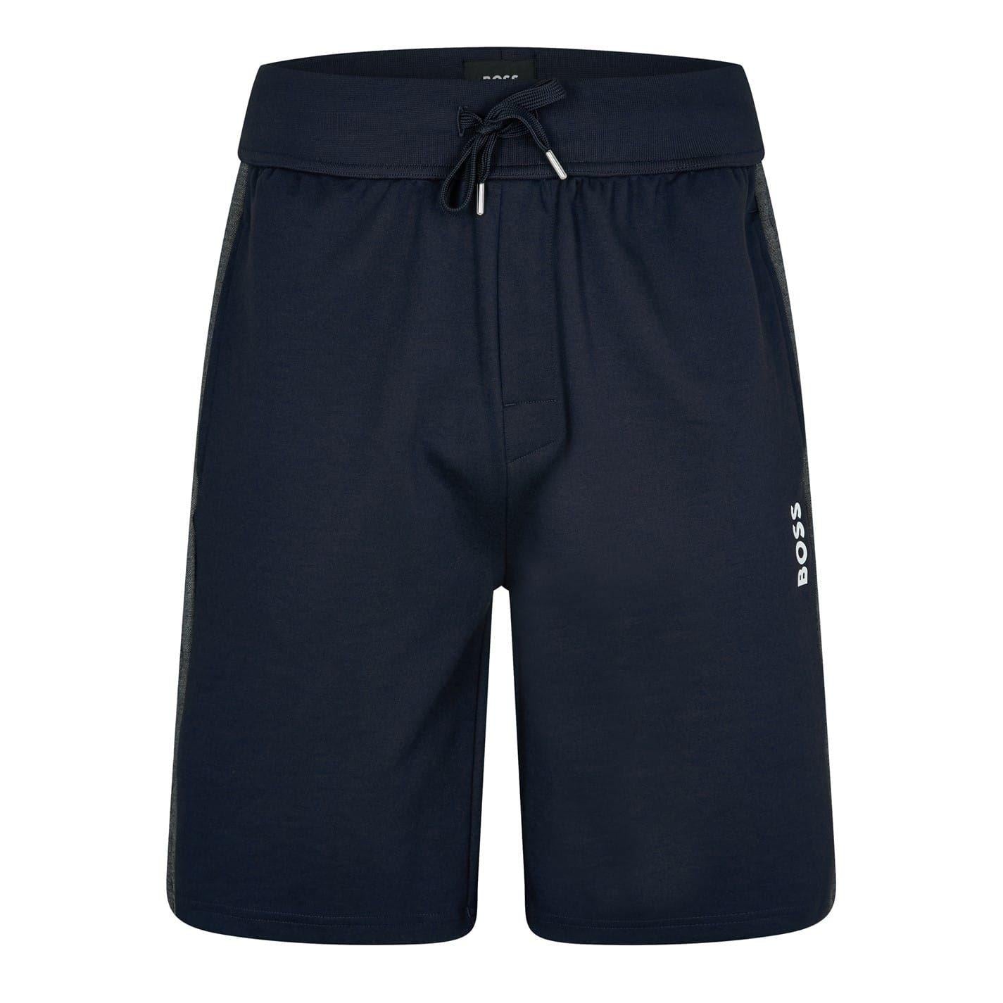 Navy-White - Front - Boss Mens Sweat Shorts