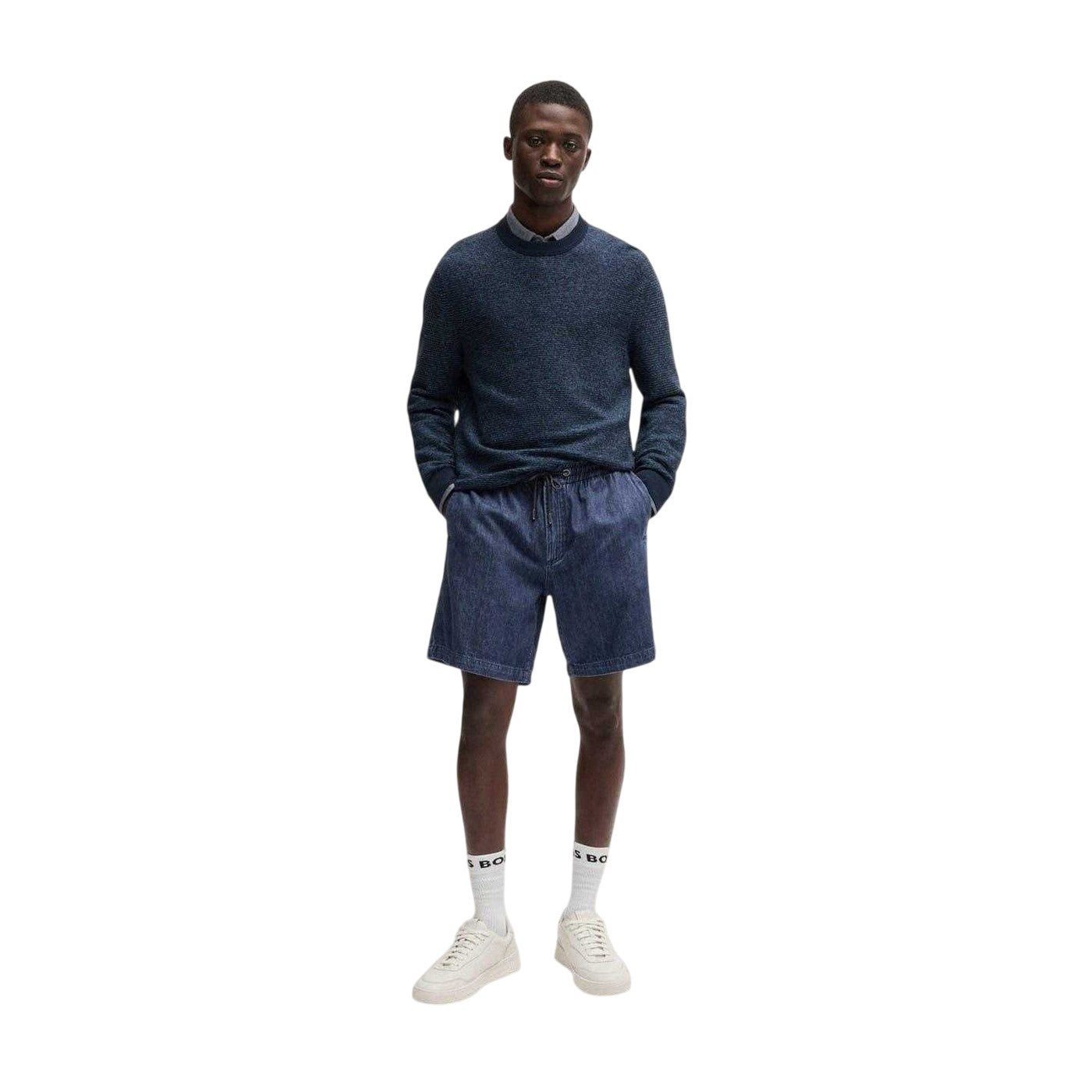 Dark Blue - Lifestyle - Boss Mens Denim Shorts
