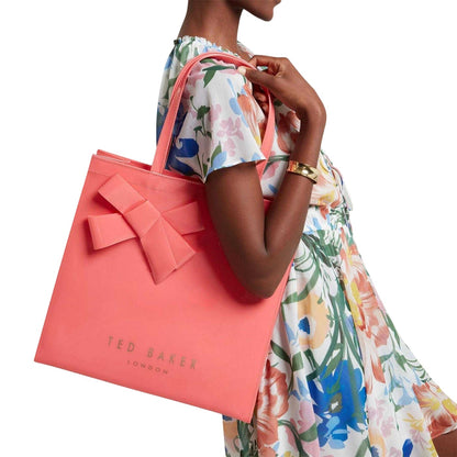 Coral - Side - Ted Baker Womens-Ladies Bow Tote Bag