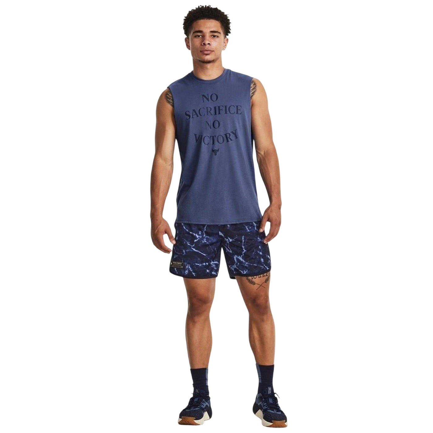 Blue - Pack Shot - Under Armour Mens Project Rock Gym Shorts