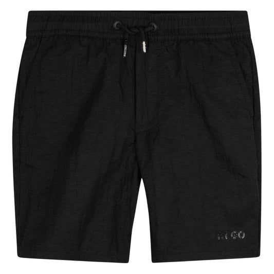 Black - Front - Hugo Boys Drawstring Swim Shorts