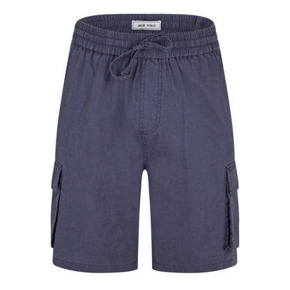 Blue Ink - Front - Jack Wills Mens Linen Cargo Shorts