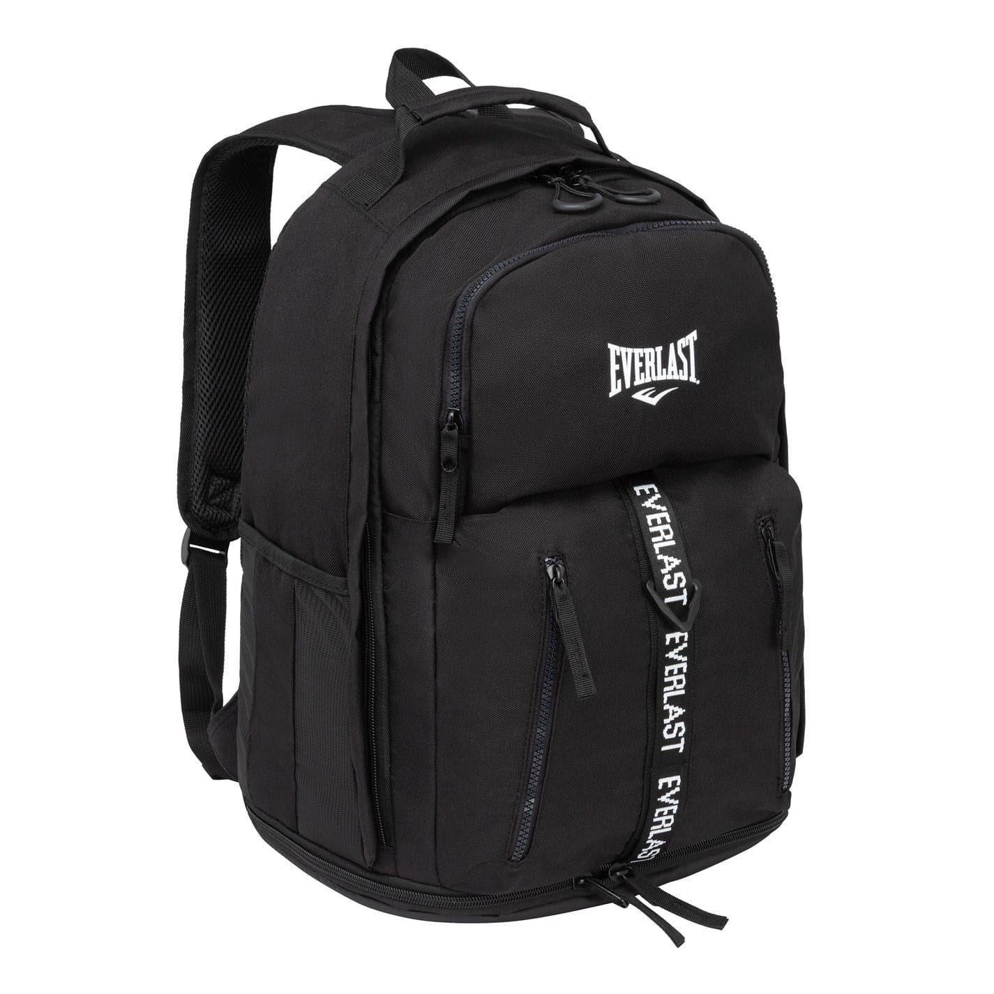 Black - Side - Everlast Polyester Backpack