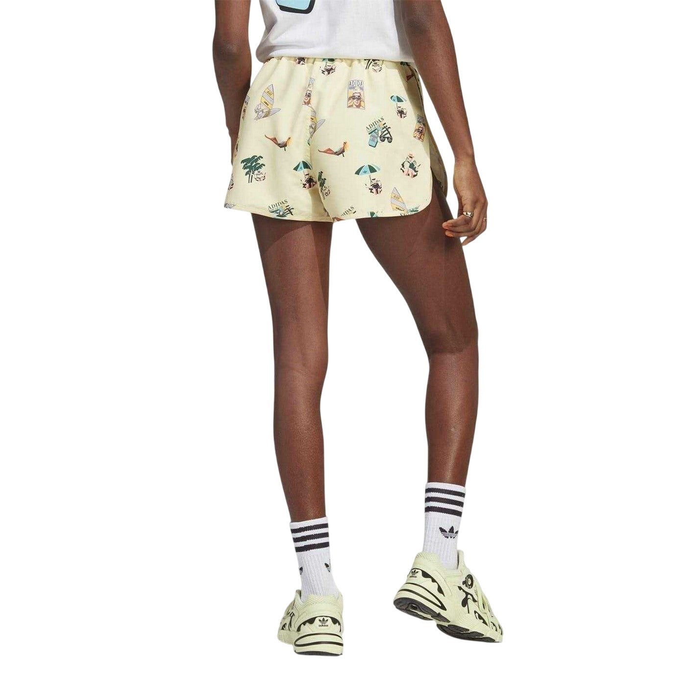 Multicoloured Print - Back - Adidas Womens-Ladies Originals Shorts
