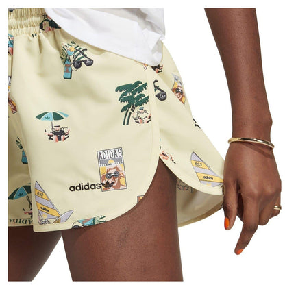 Multicoloured Print - Side - Adidas Womens-Ladies Originals Shorts