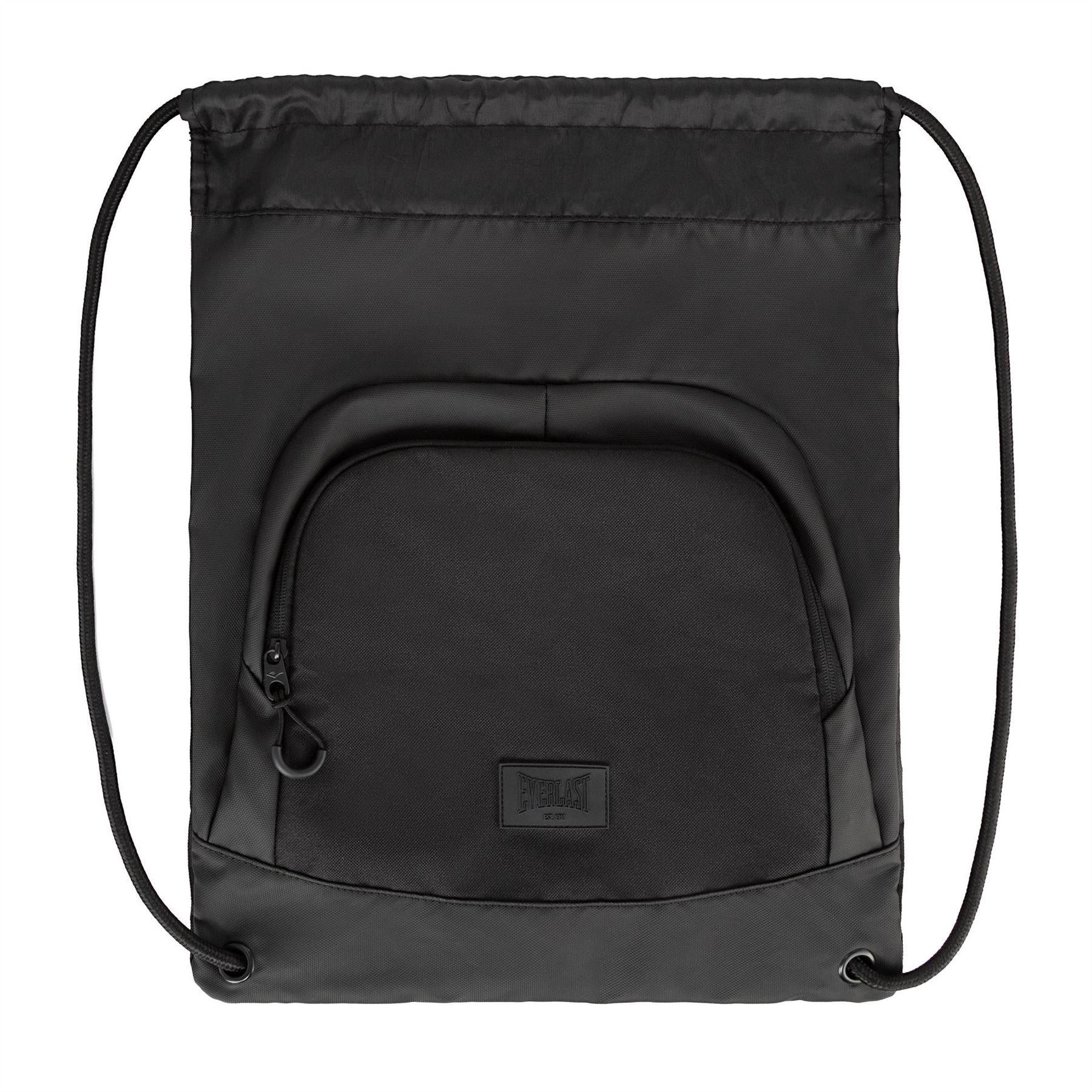 Charcoal-Black - Side - Everlast Brooklyn Two Tone Gym Drawstring Bag