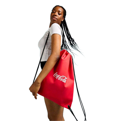 Red - Close up - Coca-Cola Unisex Adult Gym Drawstring Bag