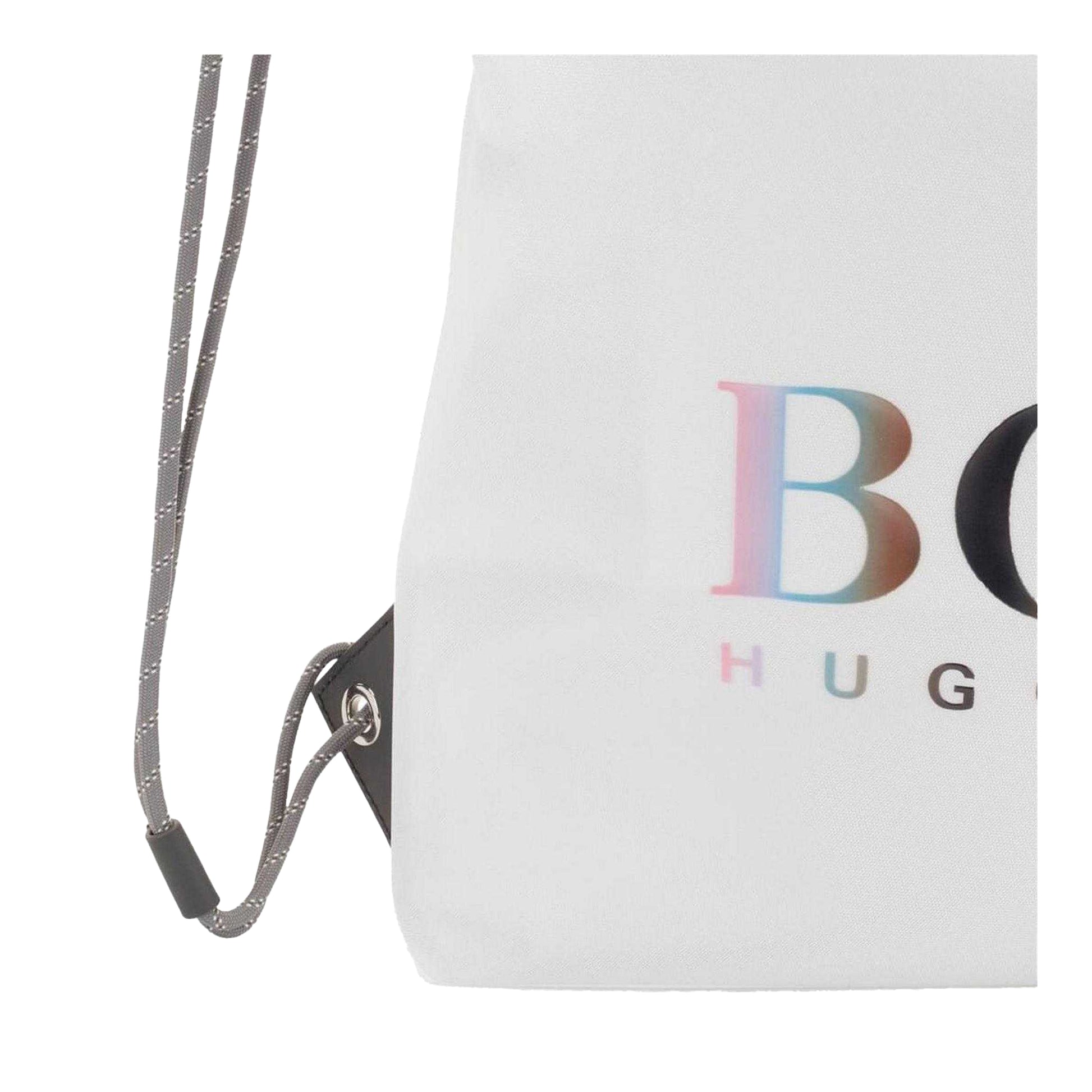 White - Lifestyle - Boss Tlove Rainbow Logo Drawstring Bag
