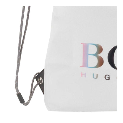 White - Lifestyle - Boss Tlove Rainbow Logo Drawstring Bag