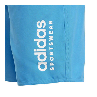 Blue-White - Lifestyle - Adidas Childrens-Kids Essentials Logo Swim Shorts