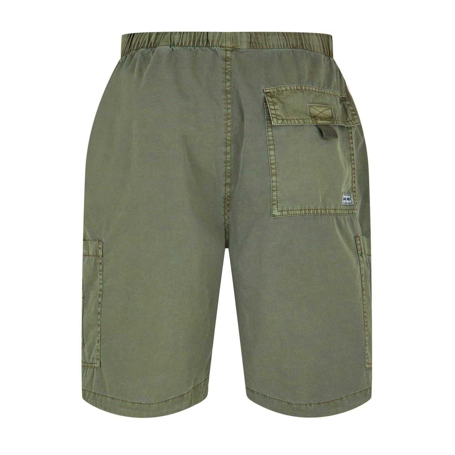 Olive - Back - Jack Wills Mens Cotton Blend Cargo Shorts