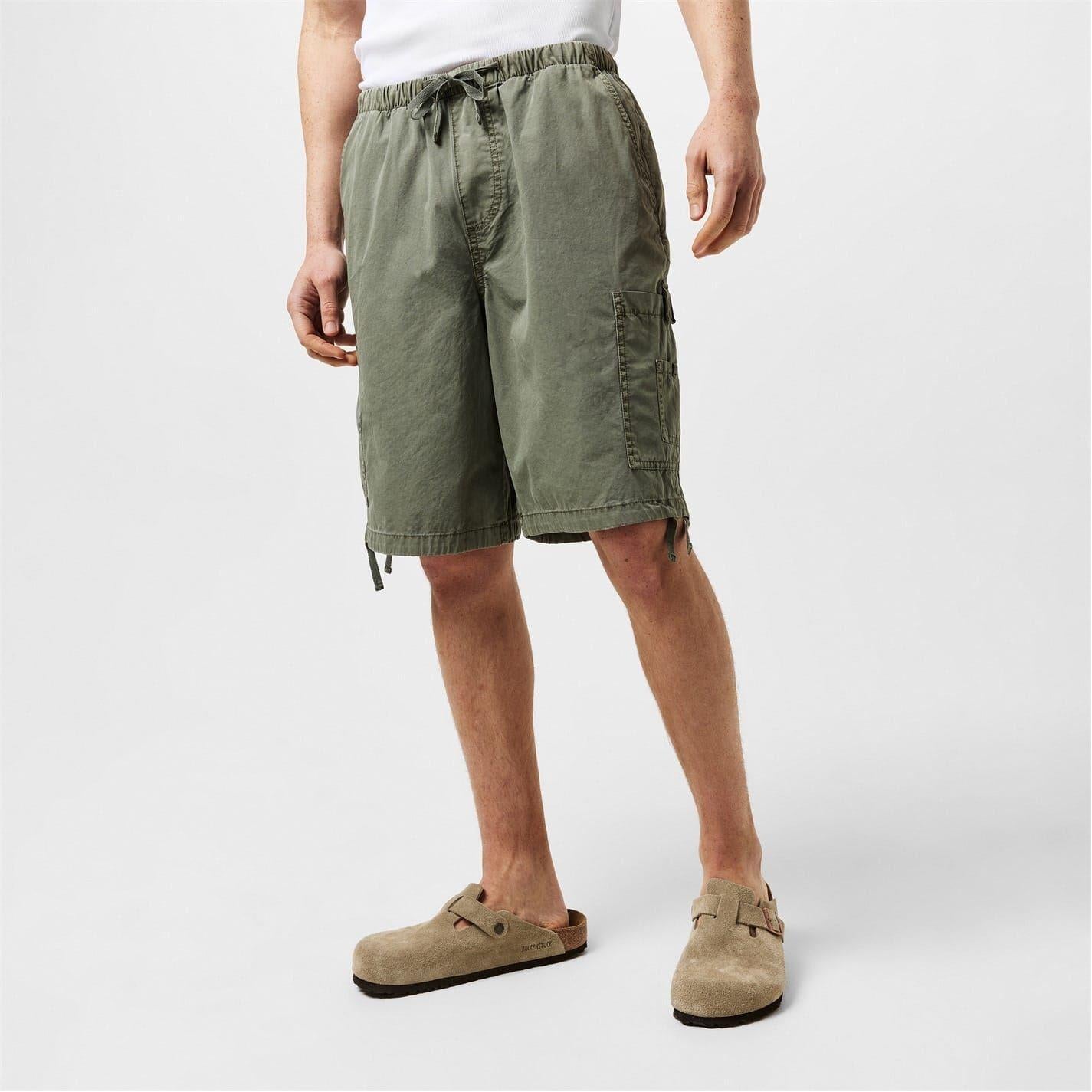 Smokey Blue - Side - Jack Wills Mens Cotton Blend Cargo Shorts