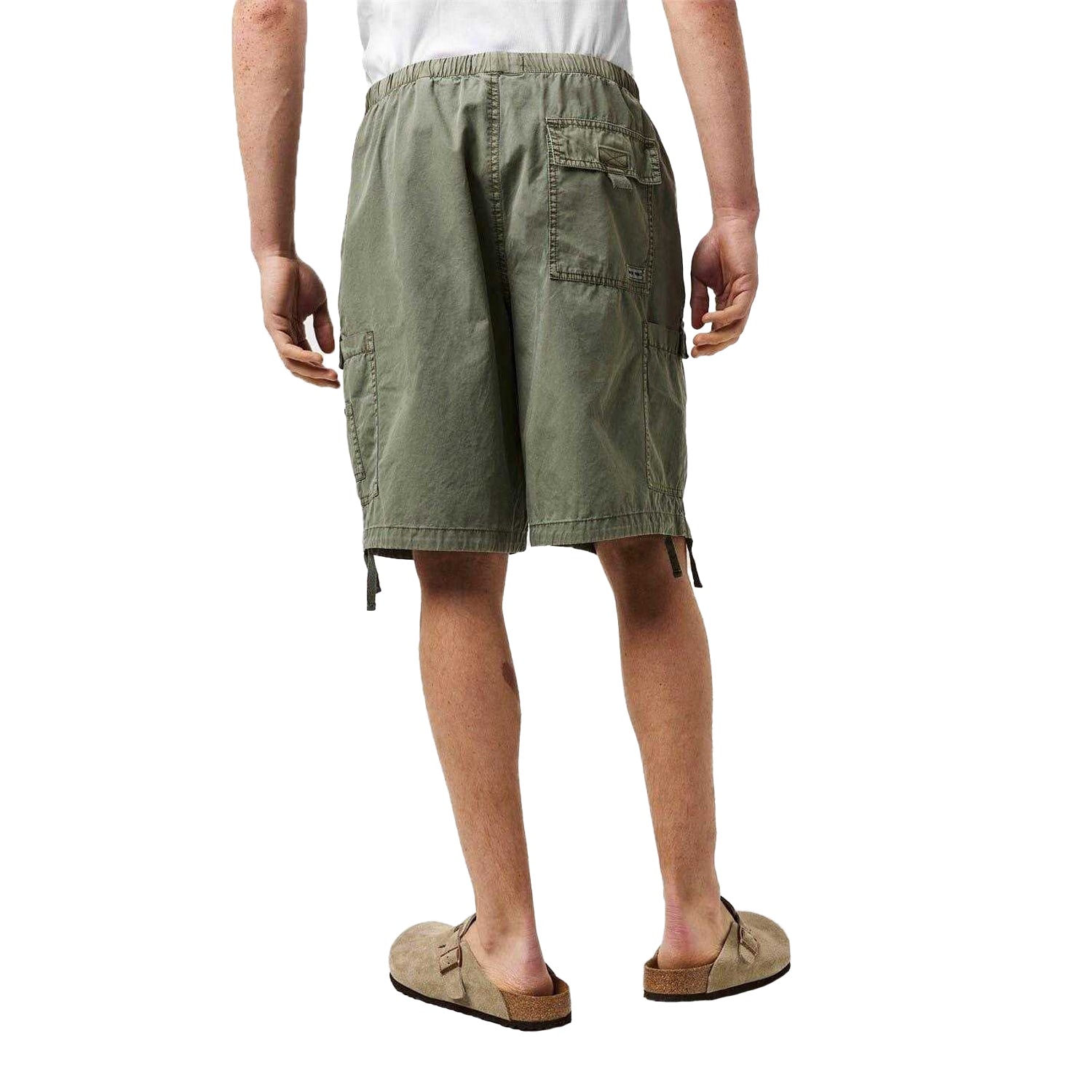 Olive - Pack Shot - Jack Wills Mens Cotton Blend Cargo Shorts