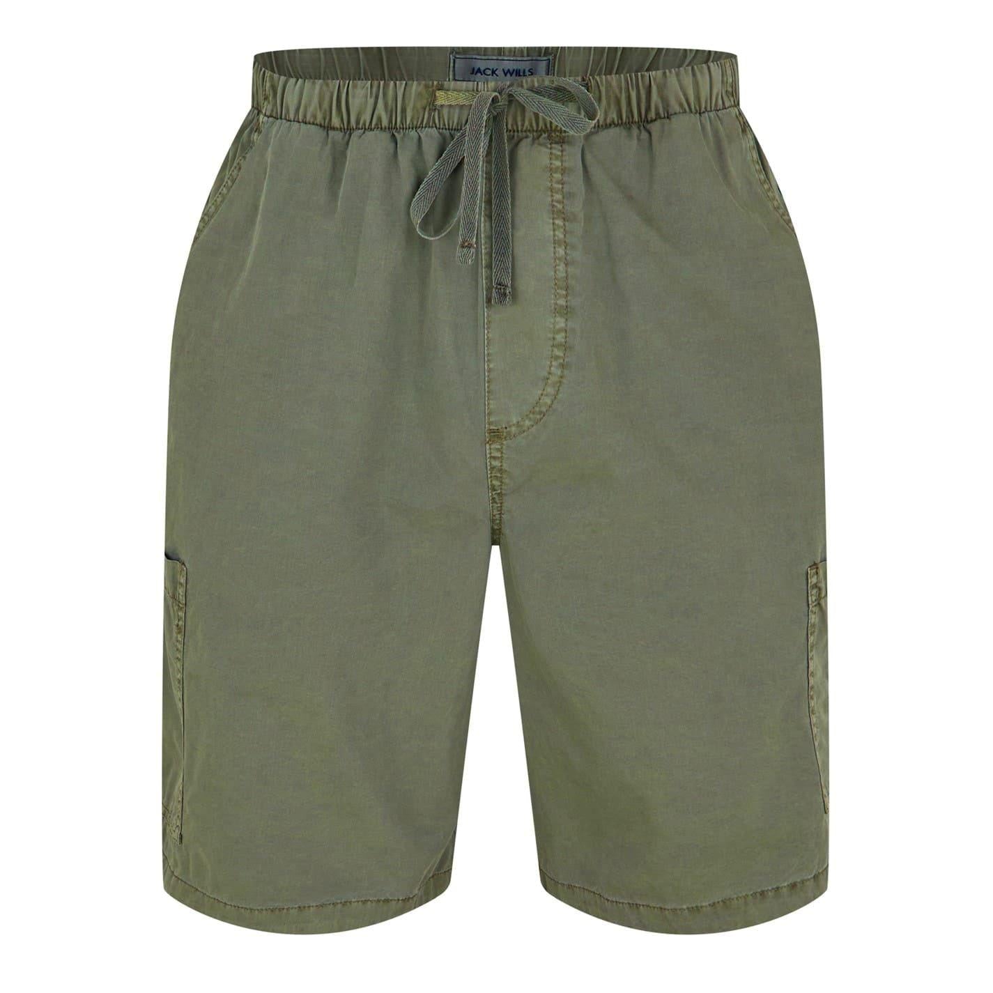 Smokey Blue - Front - Jack Wills Mens Cotton Blend Cargo Shorts