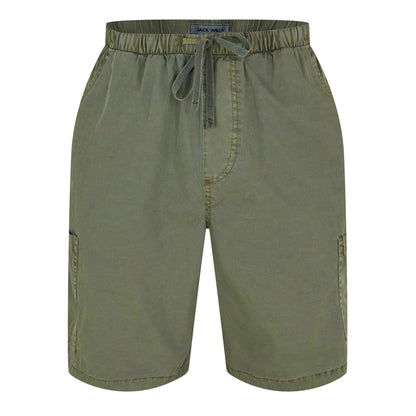 Smokey Blue - Front - Jack Wills Mens Cotton Blend Cargo Shorts