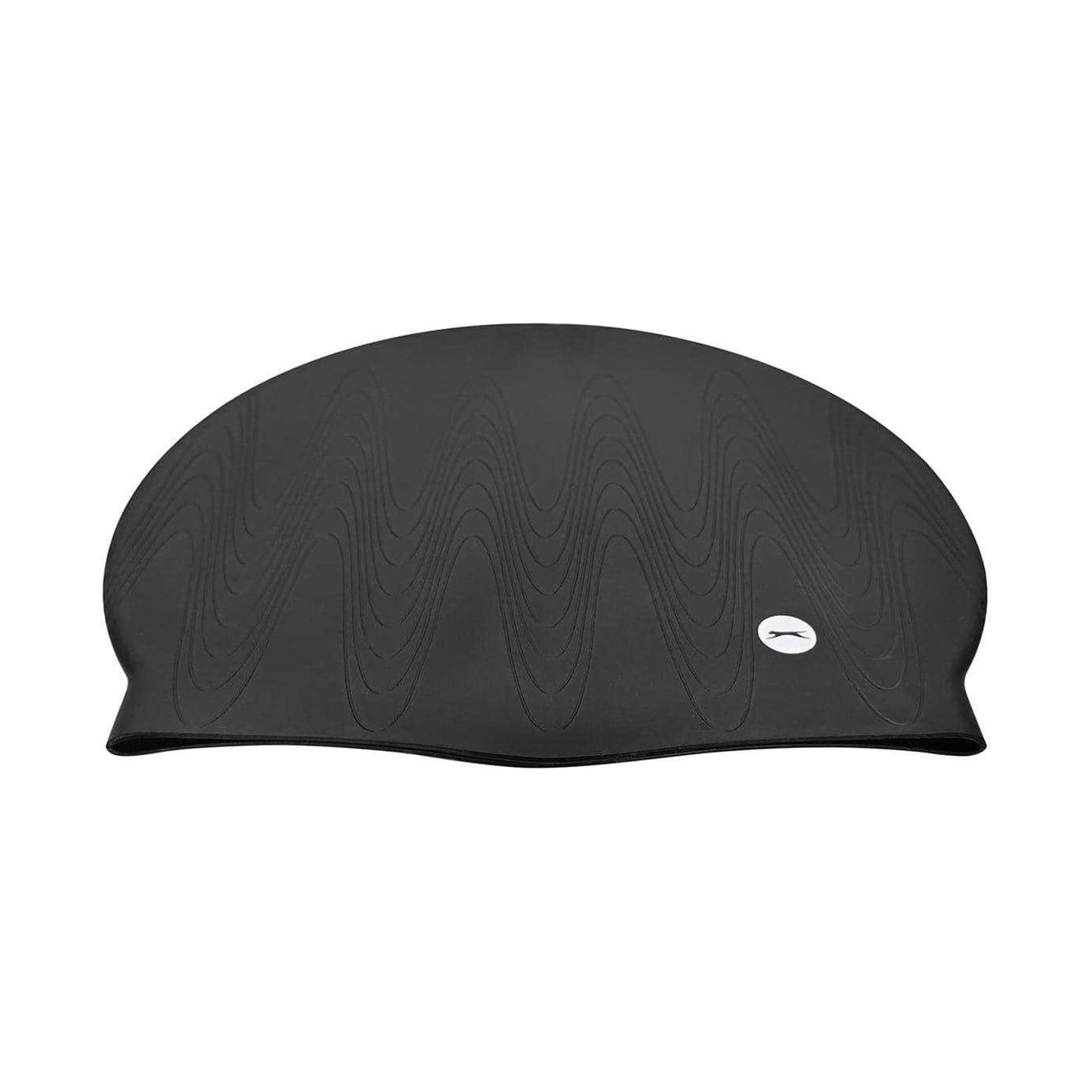 Black - Back - Slazenger Unisex Adult Textured Wave Silicone Swim Cap
