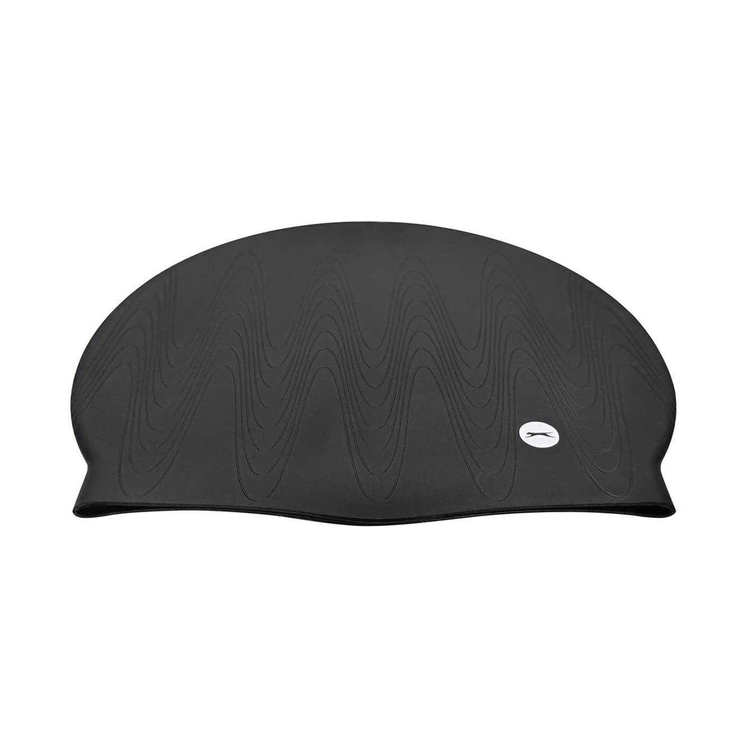 Black - Back - Slazenger Unisex Adult Textured Wave Silicone Swim Cap
