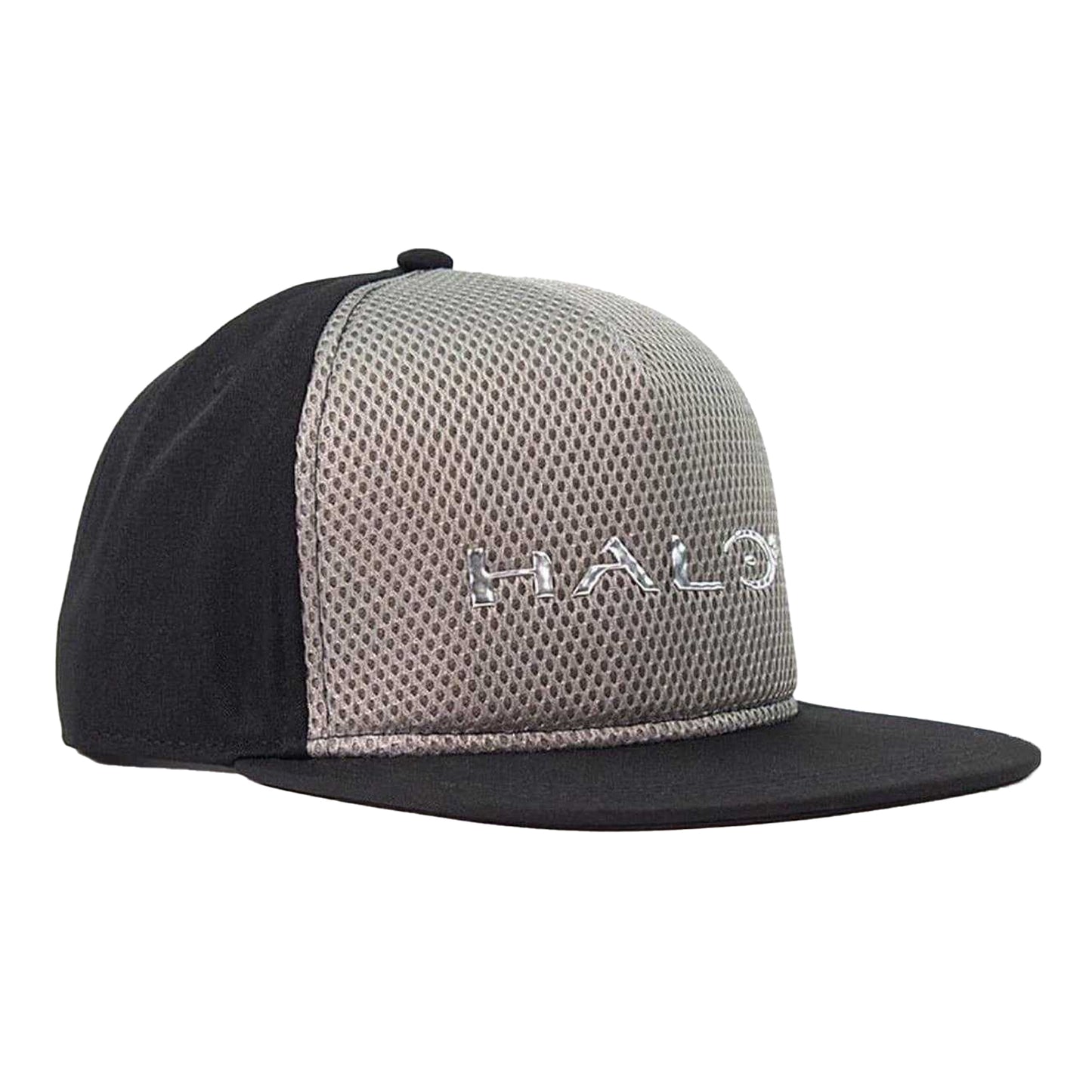 Black-Grey - Back - Halo Chrome Logo Snapback Cap