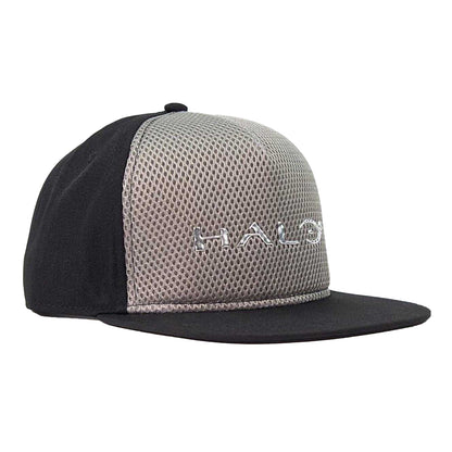 Black-Grey - Back - Halo Chrome Logo Snapback Cap