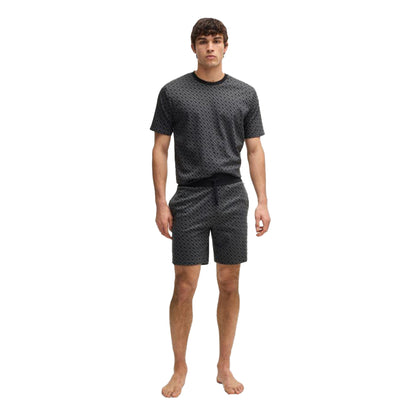 Black - Lifestyle - Boss Mens Geometric Relaxed Fit Casual Sweat Shorts