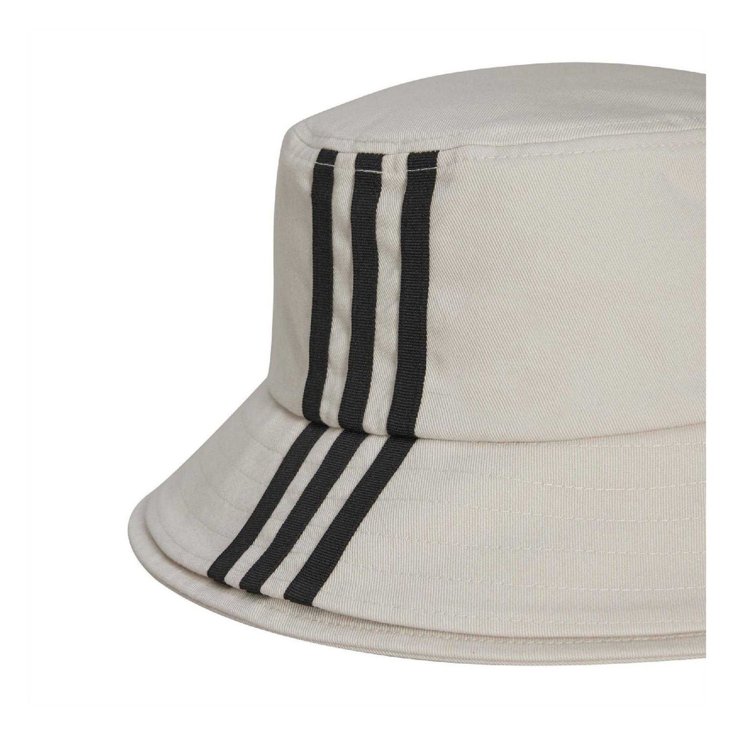 White - Side - Y-3 Mens 3 Stripes Cotton Twill Sport Bucket Hat