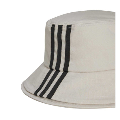 White - Side - Y-3 Mens 3 Stripes Cotton Twill Sport Bucket Hat