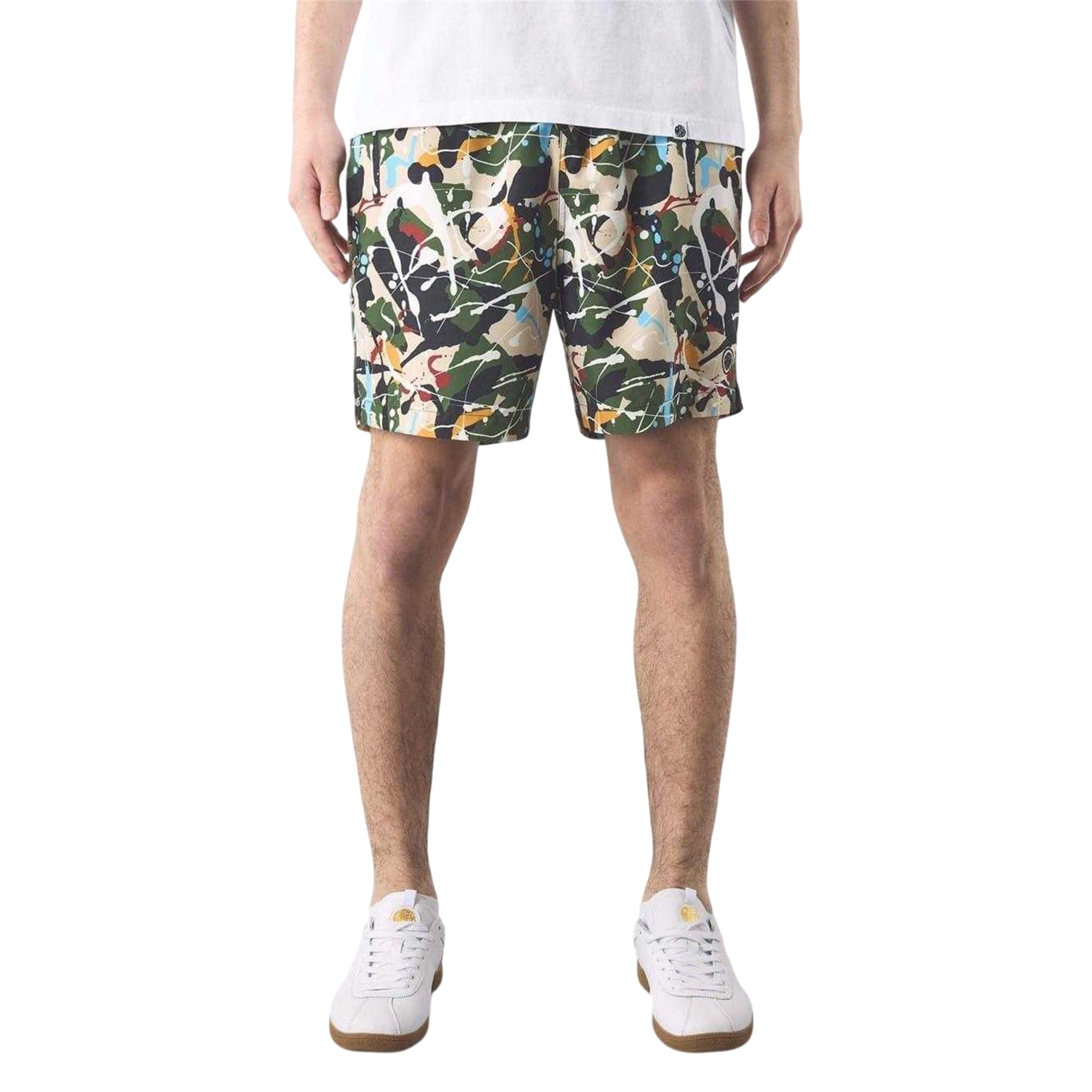 Multicoloured - Side - Pretty Green Mens Abstract Swim Shorts
