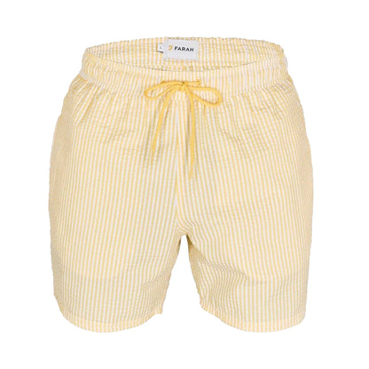 Yellow - Front - Farah Mens Striped Swim Shorts