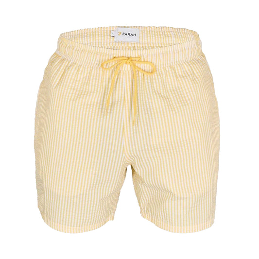 Yellow - Front - Farah Mens Striped Swim Shorts