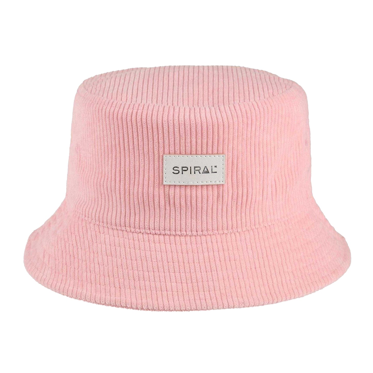 Pink - Front - Spiral Womens-Ladies Wordmark Ribbed Cord Bucket Hat