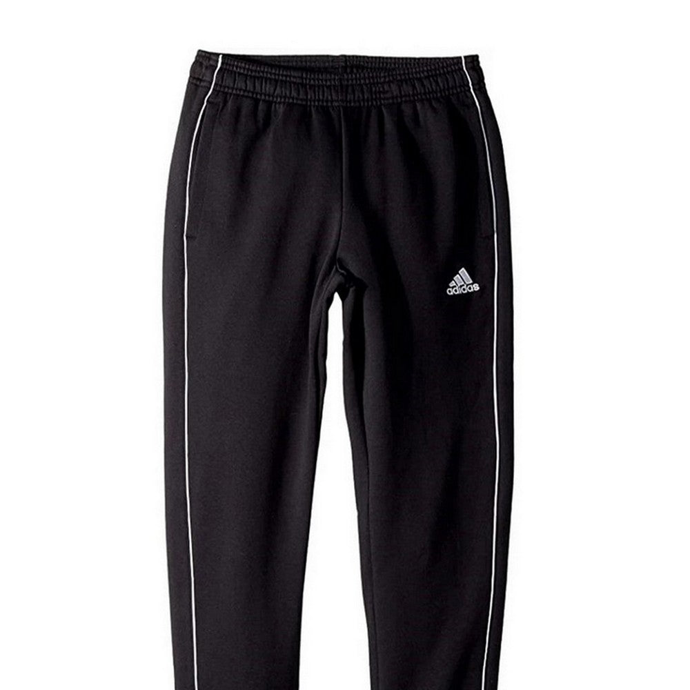 Black-White - Back - Adidas Childrens-Kids Core 18 Sweatpants